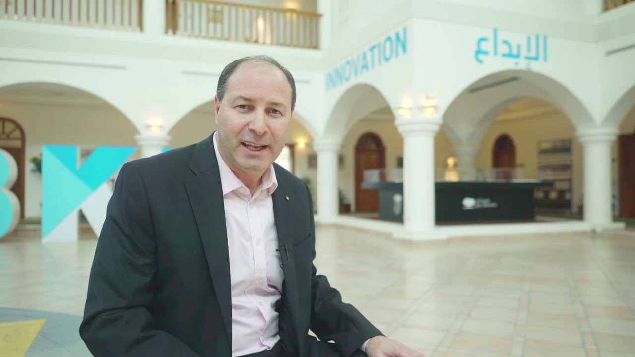 Interview still from the HBKU and edX partnership launch at HBKU